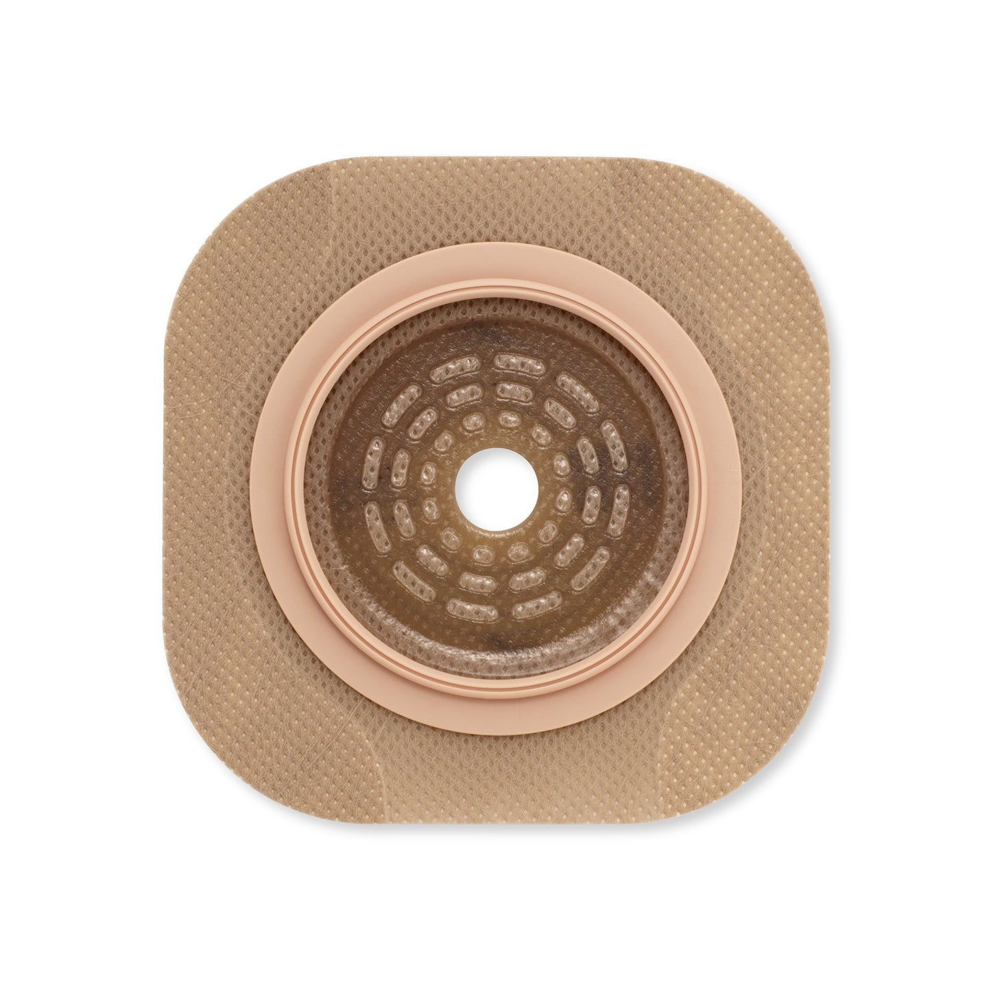 New Image™ Flat CeraPlus™ Ostomy Barrier Precut, Extended Wear Adhesive Tape Borders 2-1/4 Inch Flange Red Code 1-3/8 Inch Opening (1195896_BX)