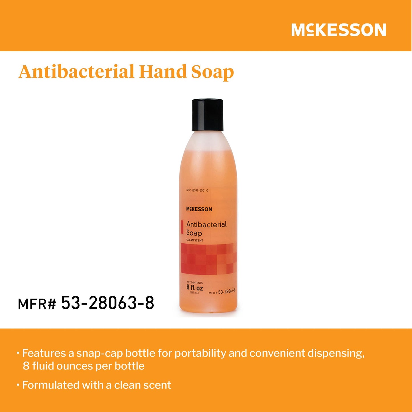 McKesson Antibacterial Soap Liquid 8 oz. Bottle Clean Scent (1067682_CS)