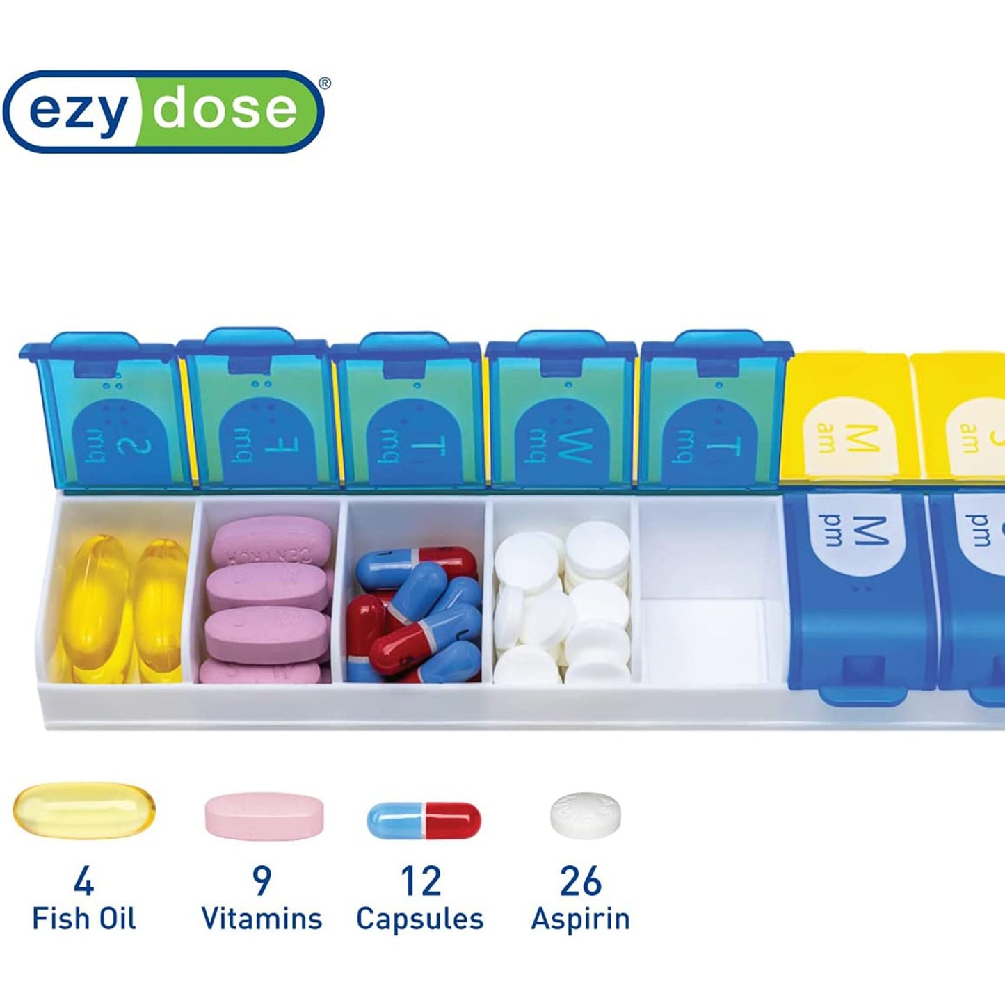 Ezy Dose® Pill Organizer X-Large 7 Day 2 Dose (1010232_EA)