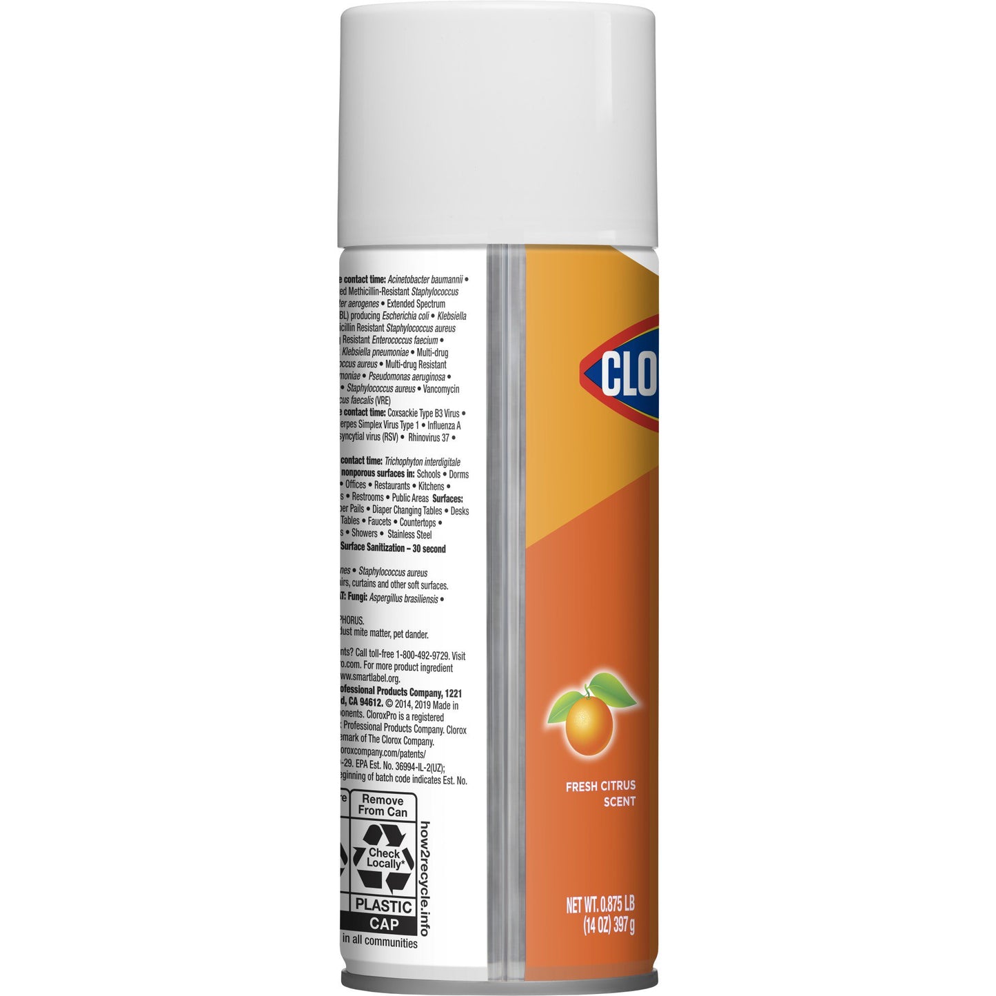 CloroxPro™ Clorox® 4 in One Surface Disinfectant / Sanitizer Alcohol Based Aerosol Spray Liquid 14 oz. Can Citrus Scent NonSterile (924558_BT)