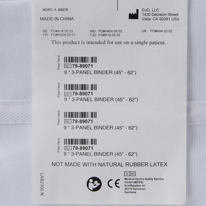 ProCare® Premium Abdominal Binder One Size Fits Most Hook and Loop Closure 45 to 62 Inch Waist Circumference 9 Inch Height Adult (302628_EA)