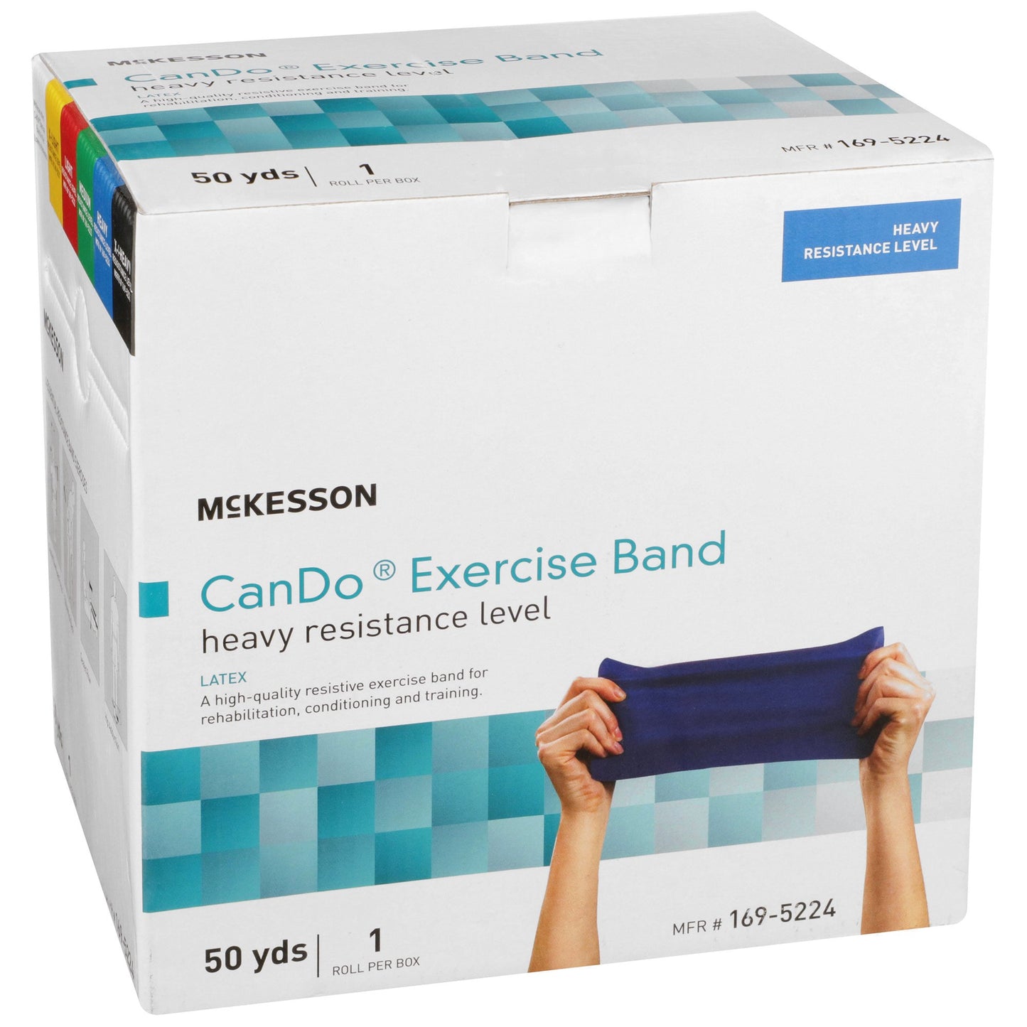 McKesson CanDo® Exercise Resistance Band Blue 5 Inch X 50 Yard Heavy Resistance (1073318_EA)