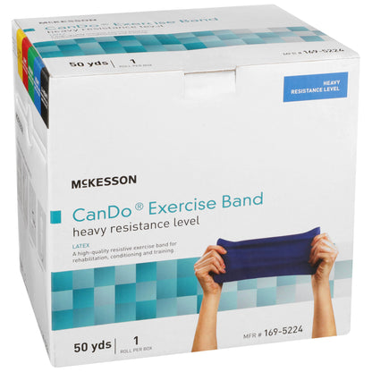 McKesson CanDo® Exercise Resistance Band Blue 5 Inch X 50 Yard Heavy Resistance (1073318_EA)