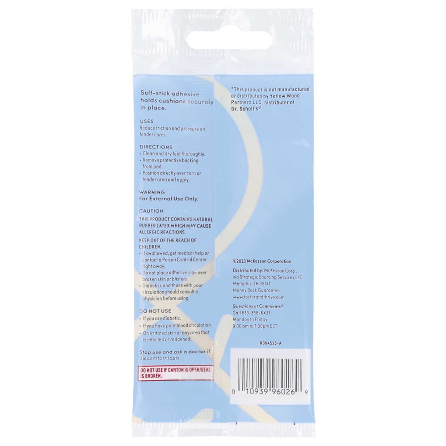 Foster & Thrive™ Corn Cushion One Size Fits Most Adhesive Backing Toe (1245009_PK)