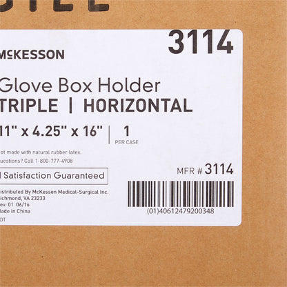 McKesson Glove Box Holder Horizontal Mounted 3-Box Capacity Clear 4-1/4 X 11 X 16 Inch Plastic (883765_EA)