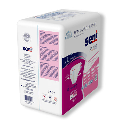 Seni® Super Quatro Unisex Adult Incontinence Brief Large Disposable Heavy Absorbency (1163835_CS)