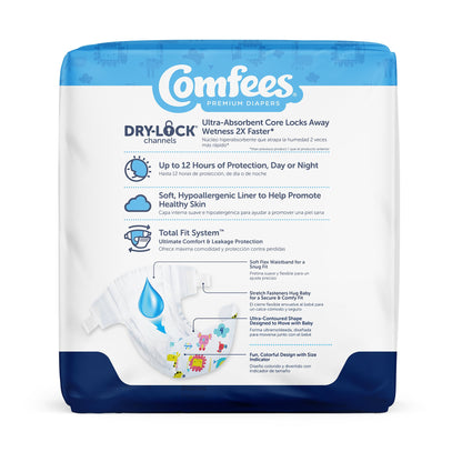 Comfees® Unisex Baby Diaper Size 4 Disposable Moderate Absorbency (993246_CS)