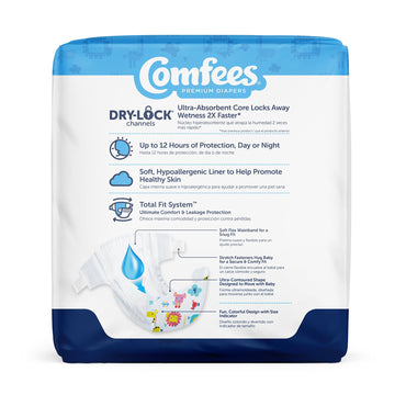 Comfees® Unisex Baby Diaper Size 4 Disposable Moderate Absorbency (993246_BG)