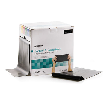 McKesson CanDo® Exercise Resistance Band Black 5 Inch X 50 Yard X-Heavy Resistance (1073309_EA)