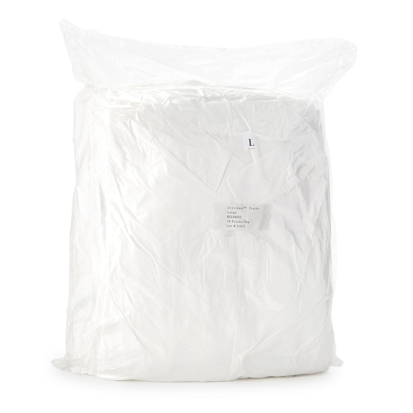 Contec® CritiGear™ Cleanroom Lab Coat White Large Knee Length Microporous Fabric Disposable (1128928_BG)