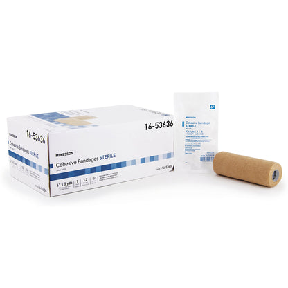 McKesson Cohesive Bandage 6 Inch X 5 Yard Self-Adherent Closure Tan Sterile Standard Compression (520557_CS)
