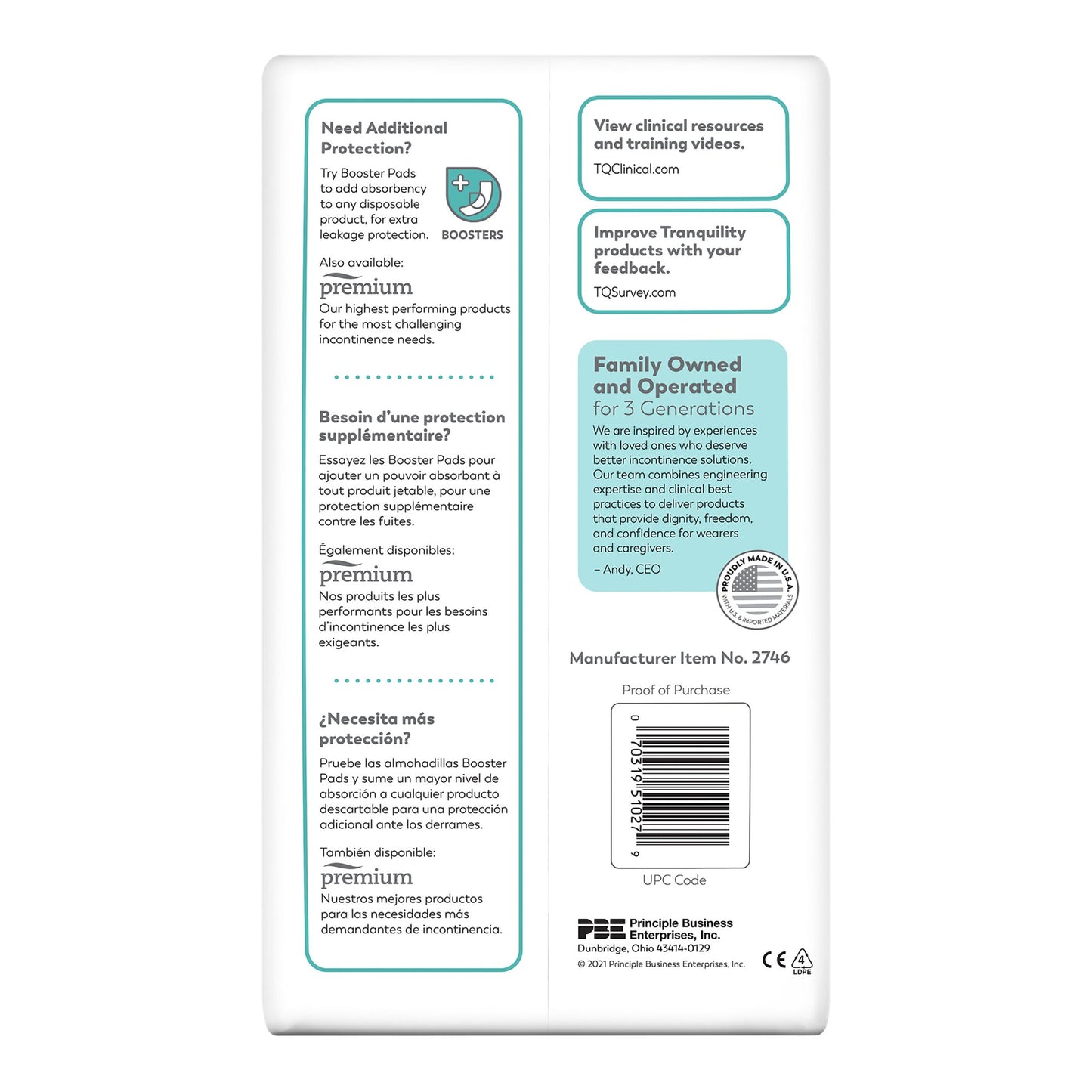 Tranquility® Essential Unisex Incontinence Brief Large Disposable Heavy Absorbency (1188955_CS)