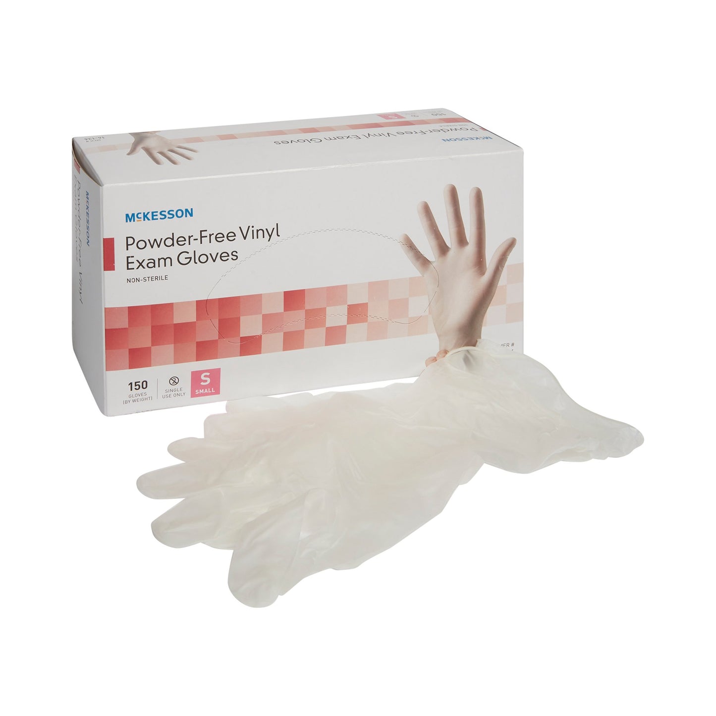 McKesson Exam Glove Small NonSterile Vinyl Standard Cuff Length Smooth Clear Not Rated (832681_CS)