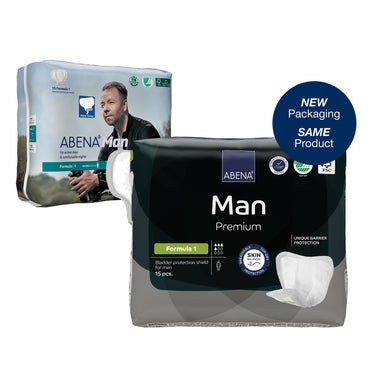 Abena® Premium Man Bladder Control Pad 9 X 11.4 Inch Moderate Absorbency Fluff / Polymer Core Size 1 (1218253_PK)