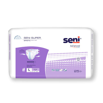 Seni® Super Unisex Adult Incontinence Brief Large Disposable Heavy Absorbency (1163862_CS)