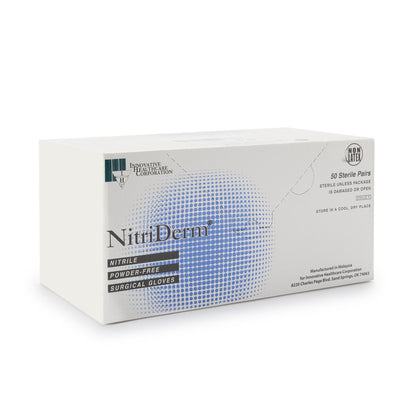 NitriDerm® Surgical Glove Size 8 Sterile Nitrile Standard Cuff Length Fully Textured White Chemo Tested (1162691_BX)