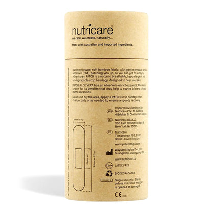 Patch™ Burns and Blisters Adhesive Strip 3/4 X 3 Inch Bamboo s/b Bamboo / Aloe Vera Rectangle Tan Sterile (1197640_CT)
