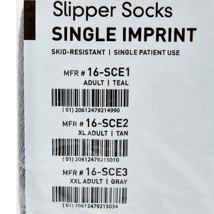 McKesson Slipper Socks Unisex Adult 2X-Large Single Tread Single Patient Use Gray (1038461_PR)
