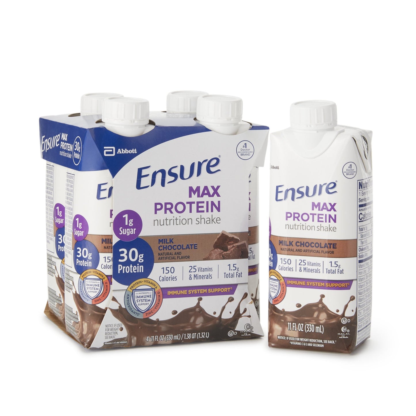 Ensure® Max Protein Nutrition Shake Oral Supplement Milk Chocolate Flavor Liquid 11 oz. Reclosable Carton (1102612_EA)