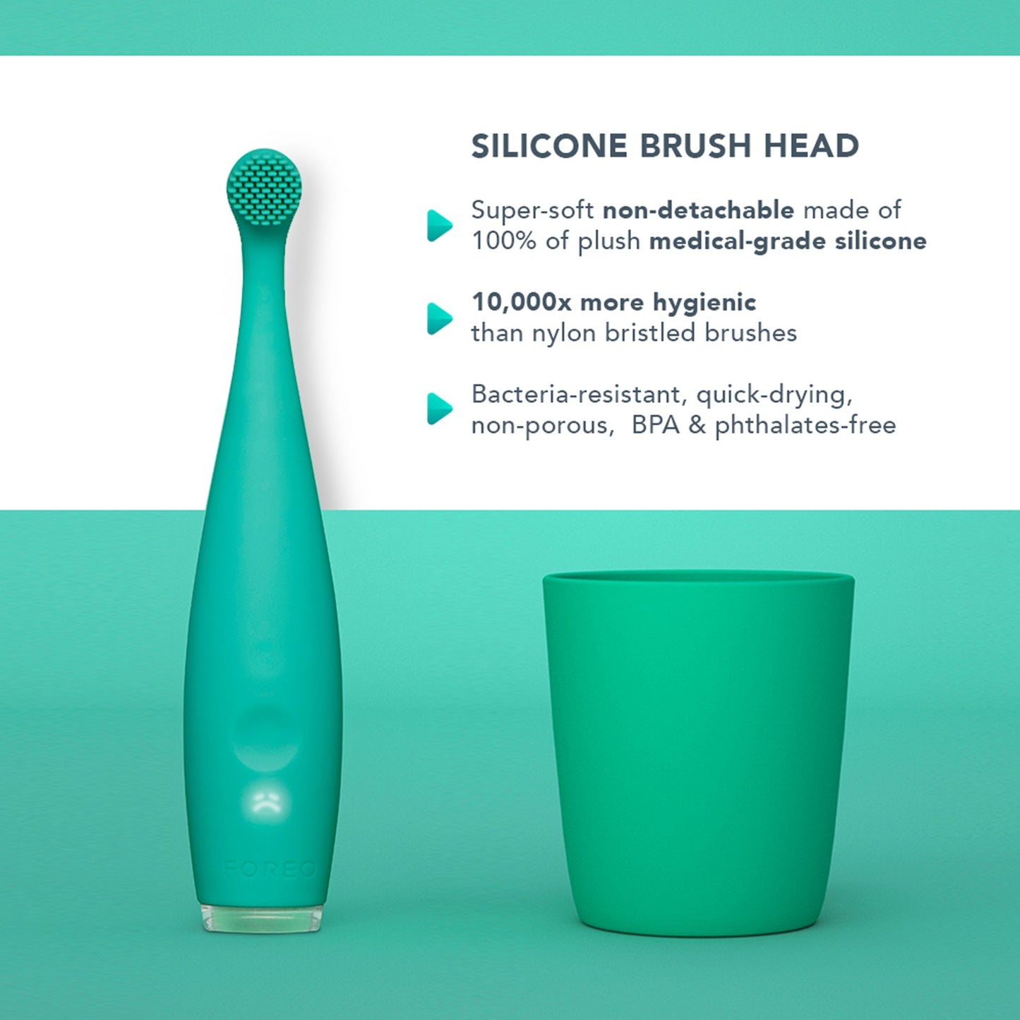 ISSA™ baby Sonic Toothbrush Kiwi Green Panda Ages Birth to 4 Years Silicone (1252886_EA)