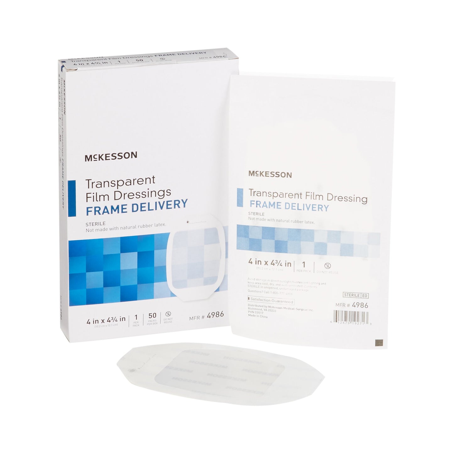 McKesson Transparent Film Dressing 4 X 4-3/4 Inch Frame Style Delivery Octagon Sterile (886409_EA)