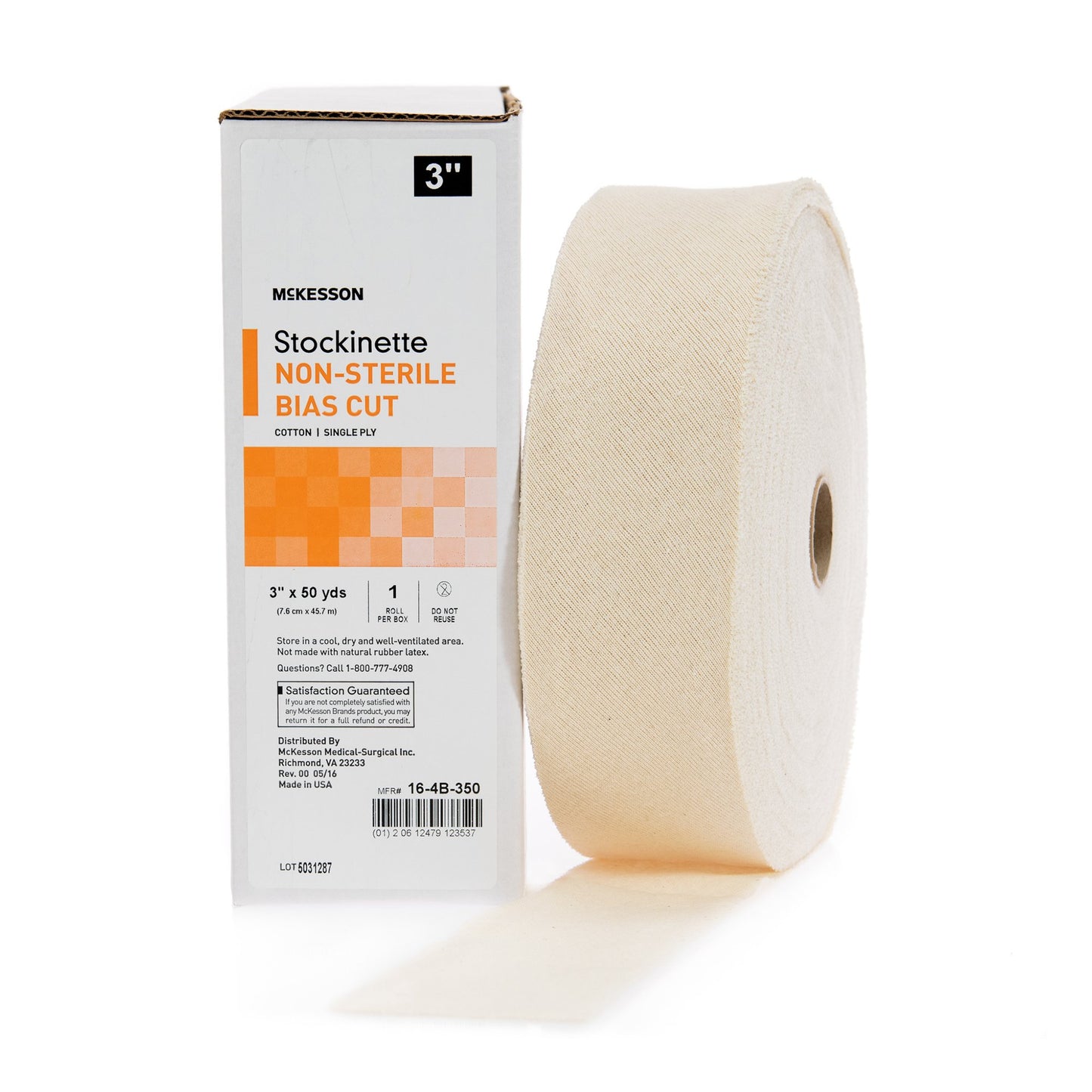 McKesson Bias Cut Stockinette Cotton 3 Inch X 50 Yard Size 3 Beige NonSterile (457642_RL)