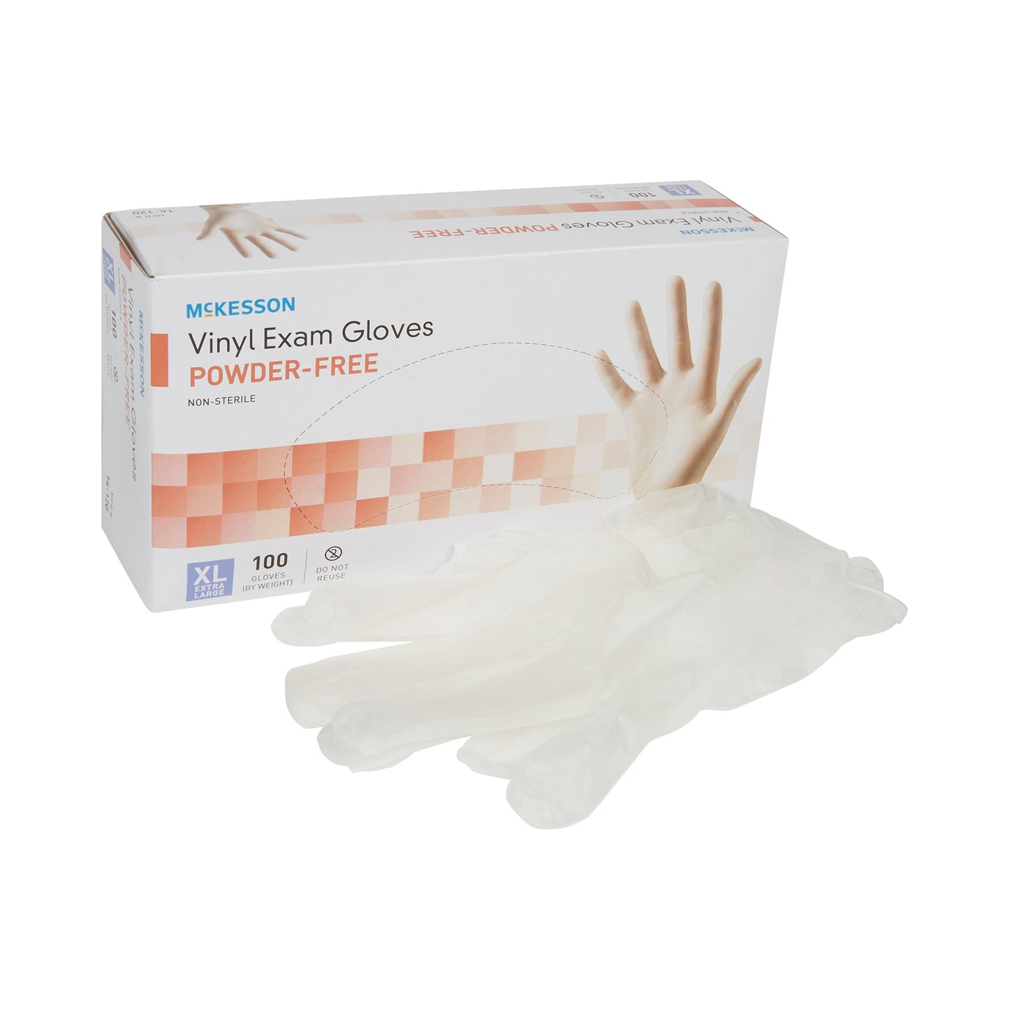 McKesson Exam Glove X-Large NonSterile Vinyl Standard Cuff Length Smooth Clear Not Rated (354441_BX)