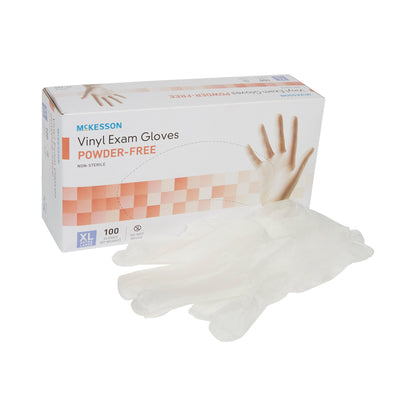 McKesson Exam Glove X-Large NonSterile Vinyl Standard Cuff Length Smooth Clear Not Rated (354441_CS)