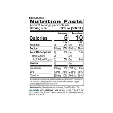 Pedialyte® Zero Sugar Oral Electrolyte Solution Berry Frost Flavor 33.8 oz. Electrolyte (1203711_CS)