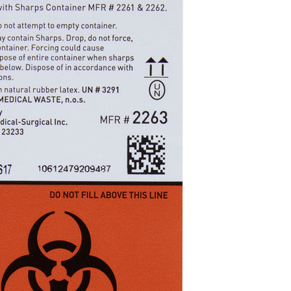 McKesson Prevent® Sharps Container Cabinet / Wall Enclosure High Impact Polystyrene Wall Mount Locking (855128_EA)
