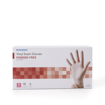 McKesson Confiderm® Exam Glove Small NonSterile Vinyl Standard Cuff Length Smooth Clear Not Rated (871022_CS)