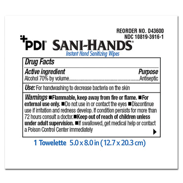 Sani-Hands® Hand Sanitizing Wipe 100 Count Ethyl Alcohol Wipe Individual Packet (642392_EA)