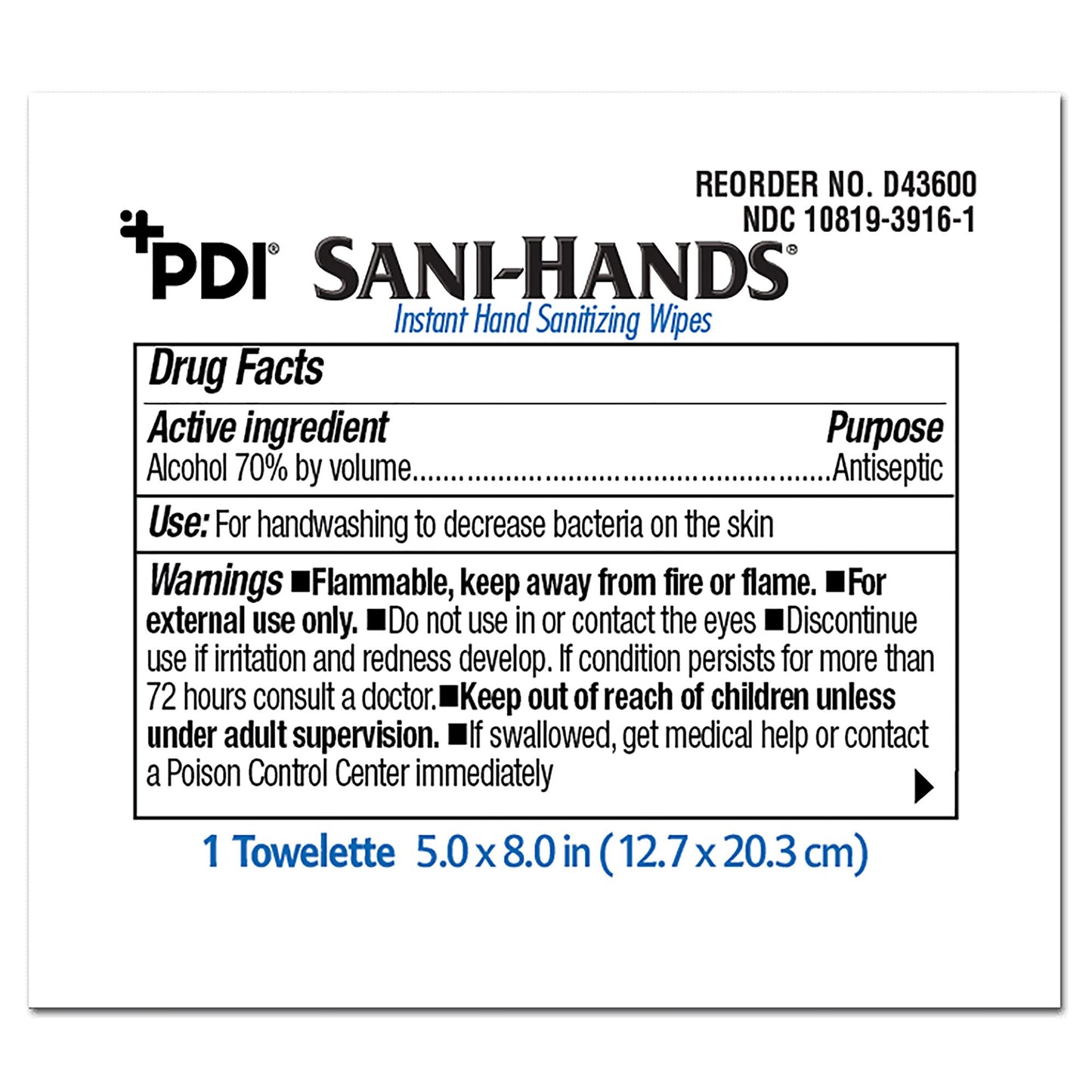 Sani-Hands® Hand Sanitizing Wipe 100 Count Ethyl Alcohol Wipe Individual Packet (642392_BX)