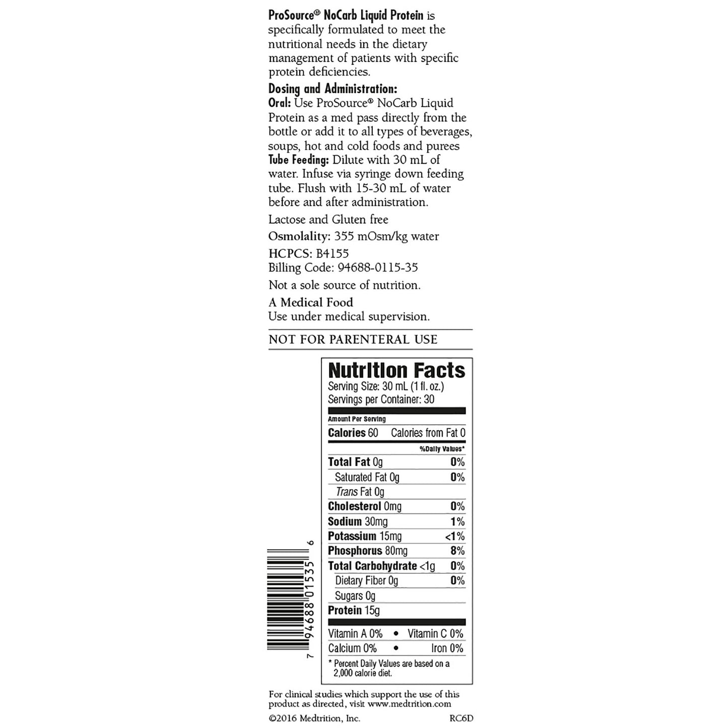 ProSource™ NoCarb Oral Supplement Berry Punch Flavor Liquid 30 oz. Bottle (709355_EA)