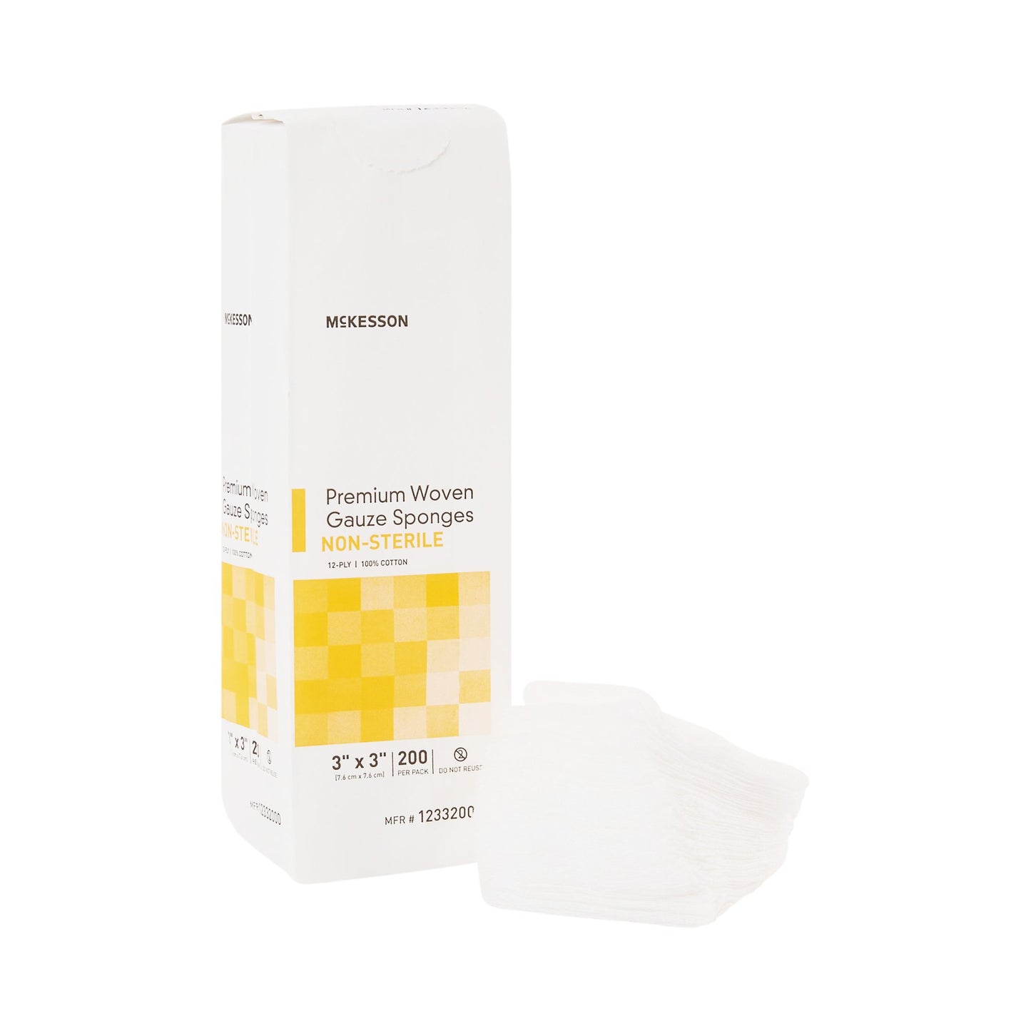 McKesson Gauze Sponge 3 X 3 Inch 12-Ply NonSterile 200 per Pack (446040_PK)