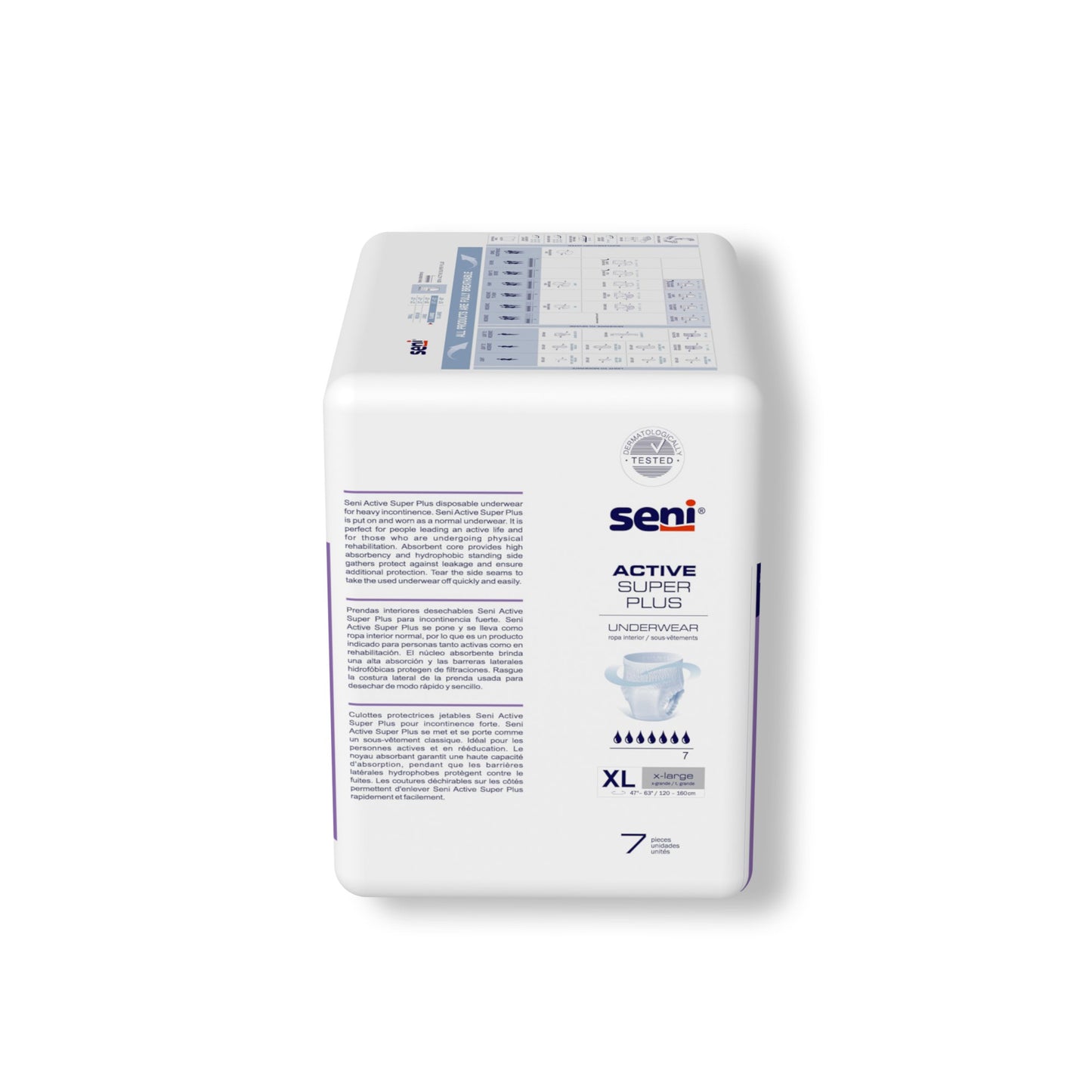 Seni® Active Super Plus Unisex Adult Absorbent Underwear Pull On with Tear Away Seams X-Large Disposable Heavy Absorbency (1163820_CS)