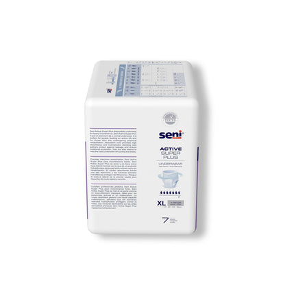 Seni® Active Super Plus Unisex Adult Absorbent Underwear Pull On with Tear Away Seams X-Large Disposable Heavy Absorbency (1163820_PK)