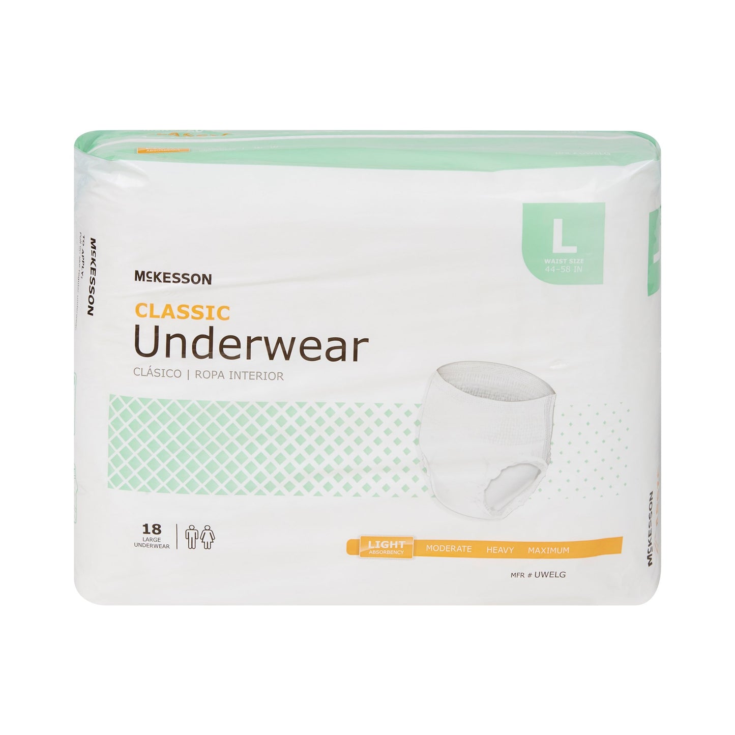 McKesson Classic Unisex Adult Absorbent Underwear Pull On with Tear Away Seams Large Disposable Light Absorbency (884176_CS)