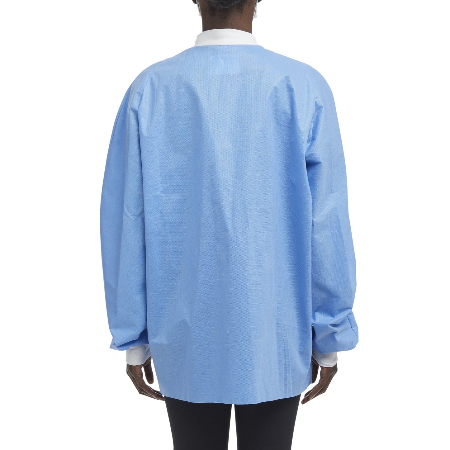 O&M Halyard Inc Lab Jacket Blue Large Hip Length 3-Layer SMS Disposable (203636_EA)