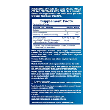 Osteo-Bi-Flex® Joint Health Supplement Vitamin D / Glucosamine 400 IU - 1500 mg Strength Caplet 30 per Bottle (830857_BX)