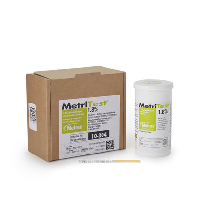 MetriTest™ 1.8% Glutaraldehyde Concentration Indicator Pad 60 Test Strips Bottle Single Use (459974_BT)