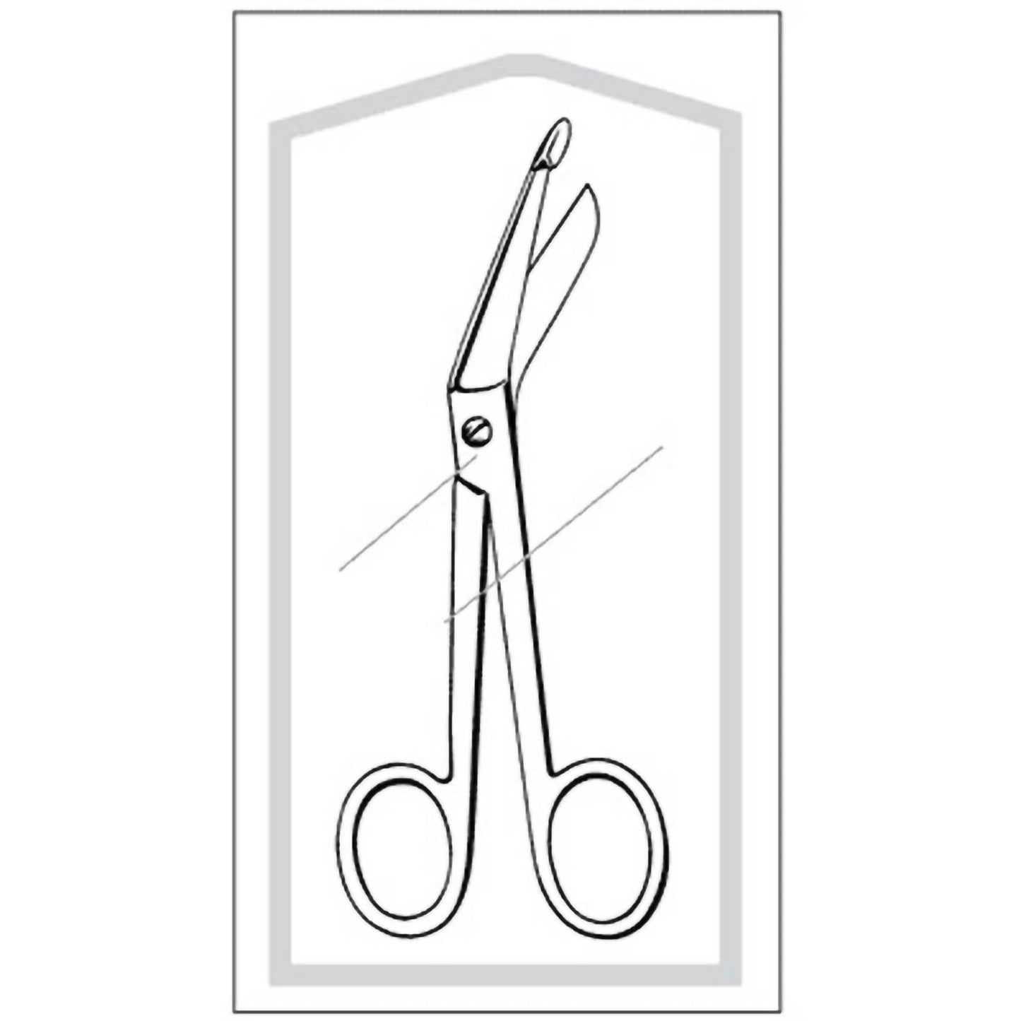 Econo Sterile™ Bandage Scissors Lister 5 Inch Length Floor / Office Grade Pakistani Stainless Steel Sterile Finger Ring Handle Angled Blunt Tip / Blunt Tip (450921_EA)