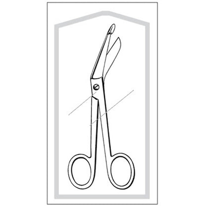 Econo Sterile™ Bandage Scissors Lister 5 Inch Length Floor / Office Grade Pakistani Stainless Steel Sterile Finger Ring Handle Angled Blunt Tip / Blunt Tip (450921_EA)