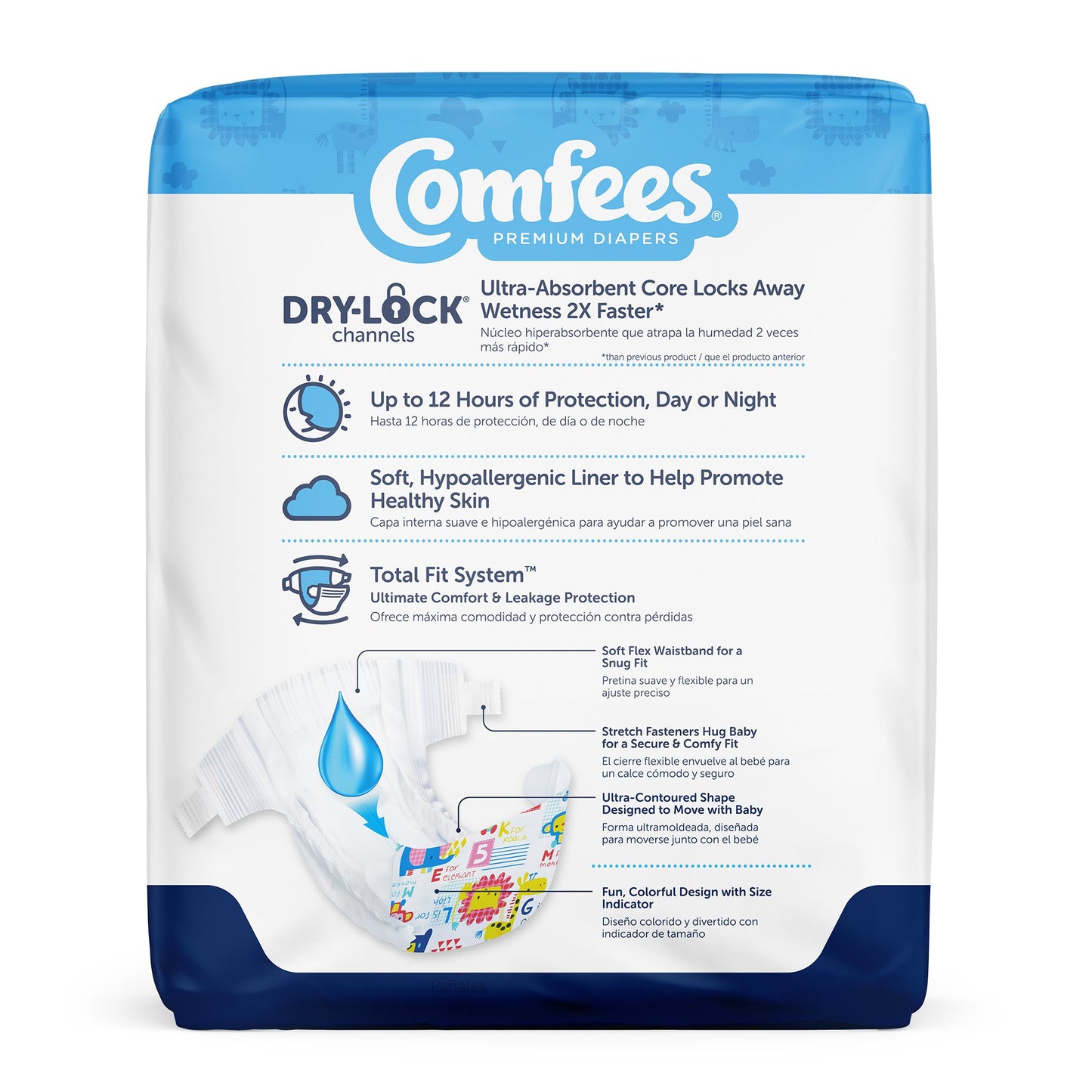 Comfees® Unisex Baby Diaper Size 5 Disposable Moderate Absorbency (907034_BG)