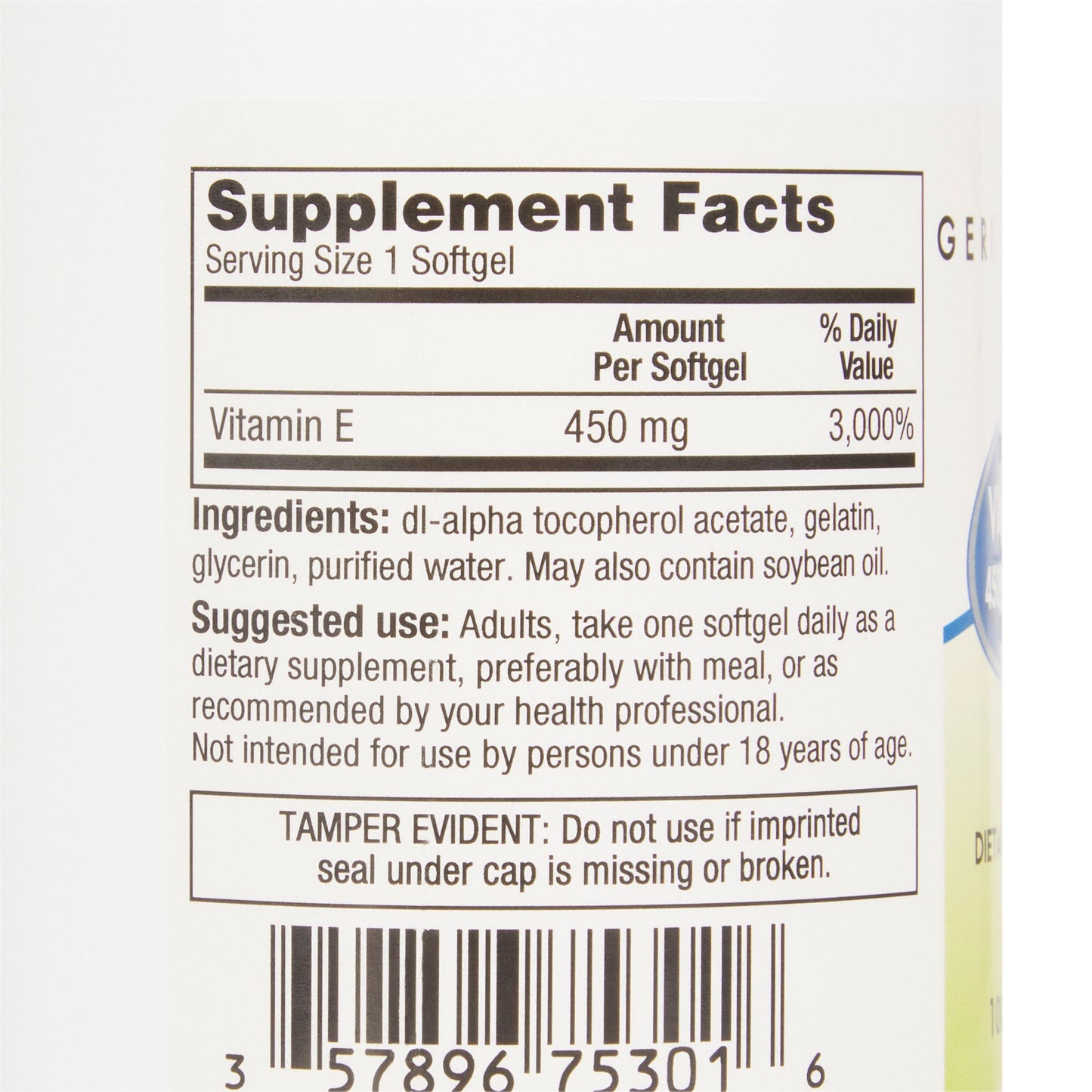 McKesson Brand Vitamin Supplement Vitamin E 1,000 IU Strength Softgel 100 per Bottle (689191_BT)