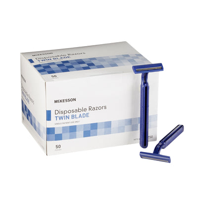 McKesson Personal Razor Single Edge Twin Blade NonSterile Disposable (474704_EA)