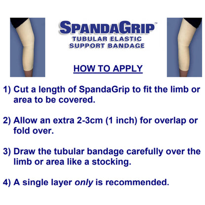 SpandaGrip™ Elastic Tubular Support Bandage 4 Inch X 11 Yard Large Knee / Medium Thigh Pull On Natural NonSterile Size F Standard Compression (817433_BX)