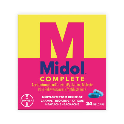 Midol® Complete Cramp Relief 500 mg - 60 mg - 15 mg Strength Acetaminophen / Caffeine / Pyrilamine Maleate Gelcap 24 per Box (554206_BX)