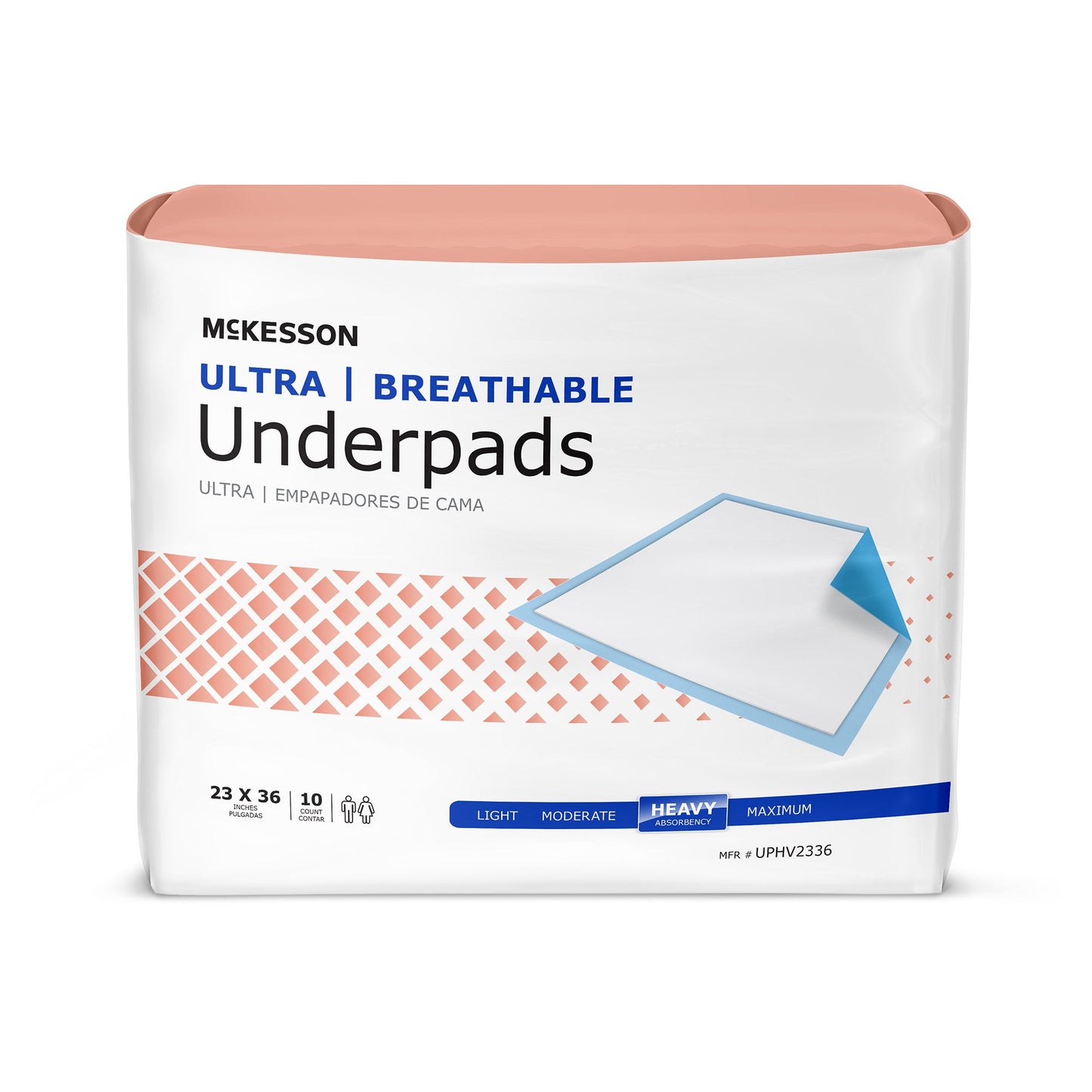 McKesson Ultra Breathable Disposable Underpad 23 X 36 Inch Fluff / Polymer Heavy Absorbency (724054_BG)