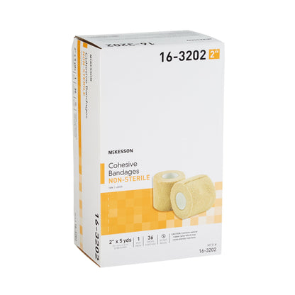 McKesson Cohesive Bandage 2 Inch X 5 Yard Self-adherent Closure Tan NonSterile Standard Compression (464152_PK)